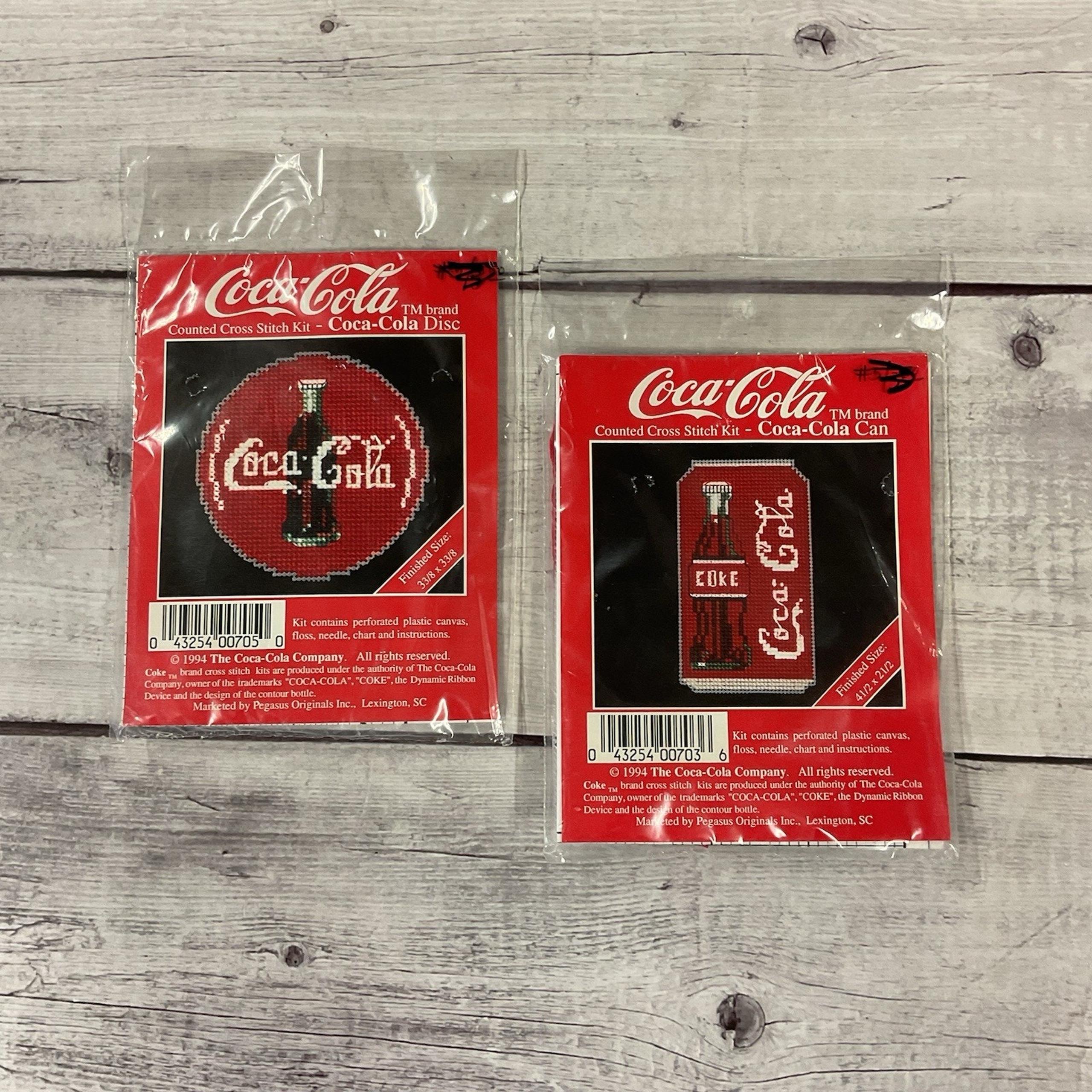 Coca Cola Coke Counted Cross Stitch Kit Lot Of 2 VTG 1994 Pegasus Originals