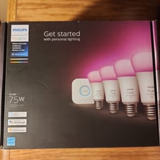 PHILLIPS HUE A19 LED COLOR SMART BULB STARTER KIT/FACTORY SEALED