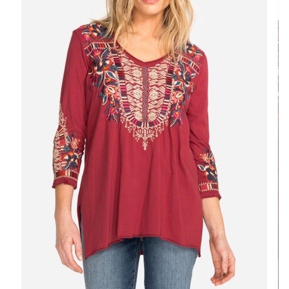 Johnny Was CLAUDE 3/4 KNIT DRAPE TOP NWT