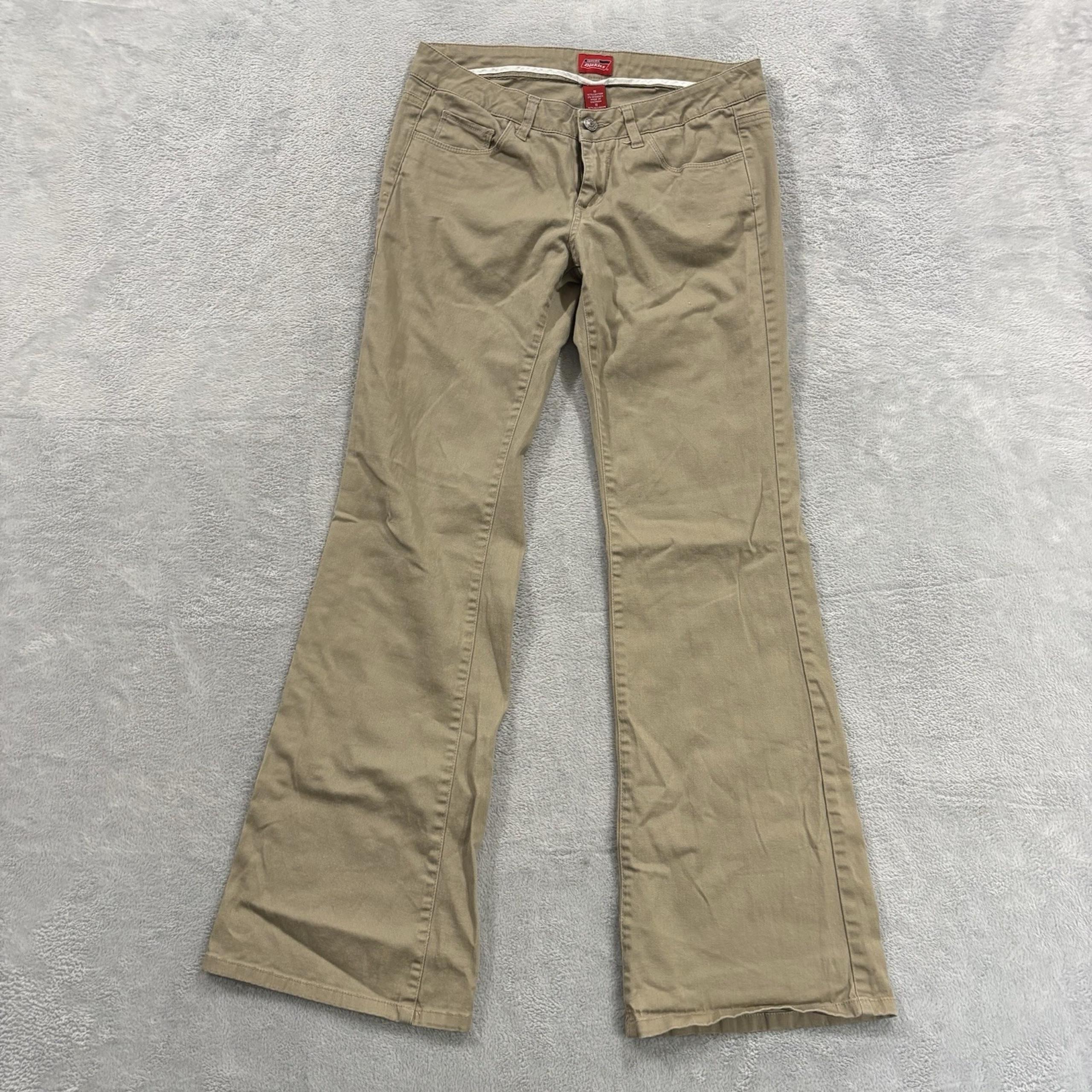 Dickies Jeans Women's 11 Bootcut Low Rise Khaki Beige Pants Work Uniform Flare