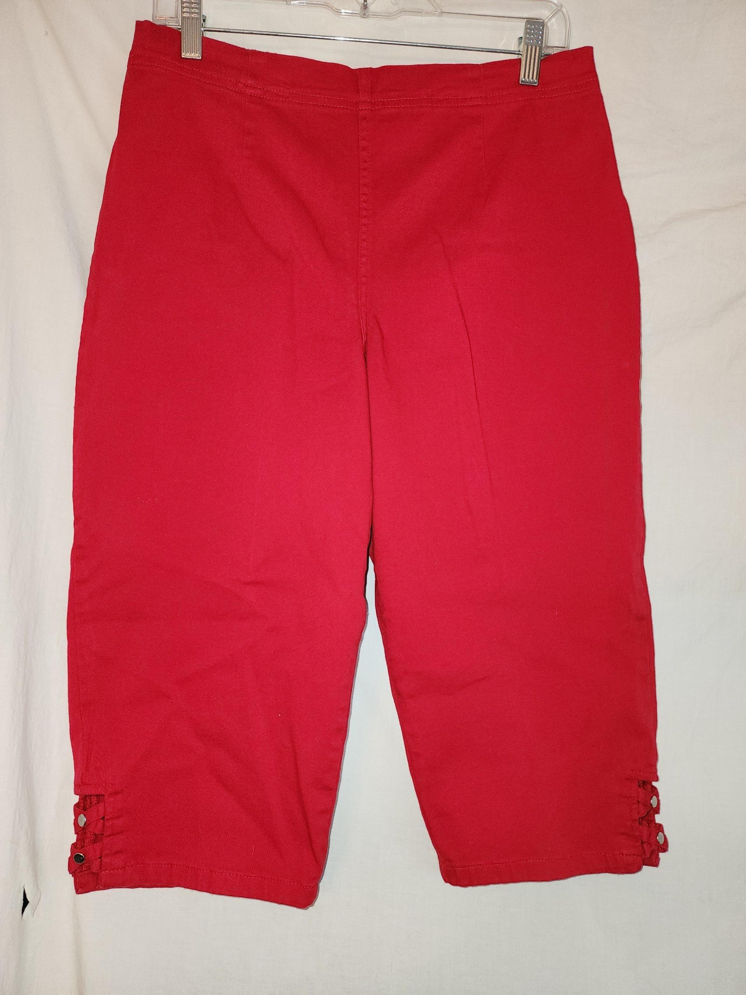 Croft & barrow womens size large red capri length pants