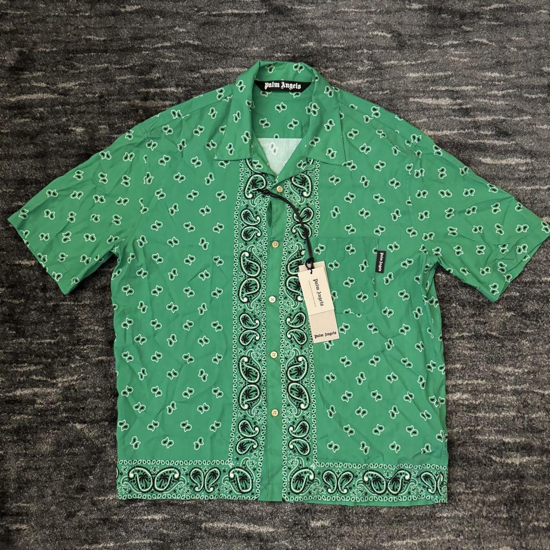 Palm Angels Paisley Shirt Green Size M