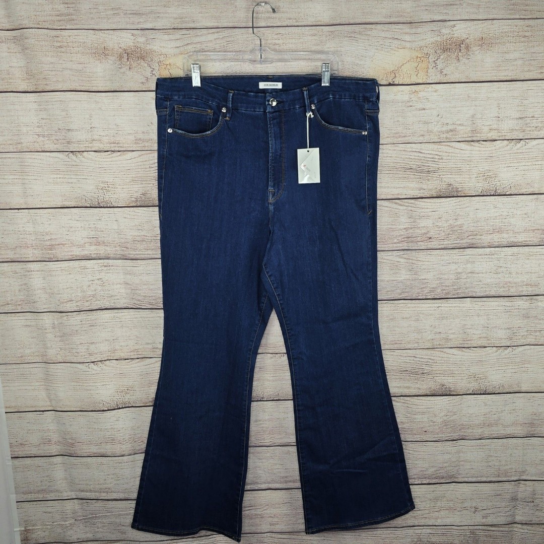 Good American Good Flare Good Legs Denim Jeans Size 22 Plus NWT