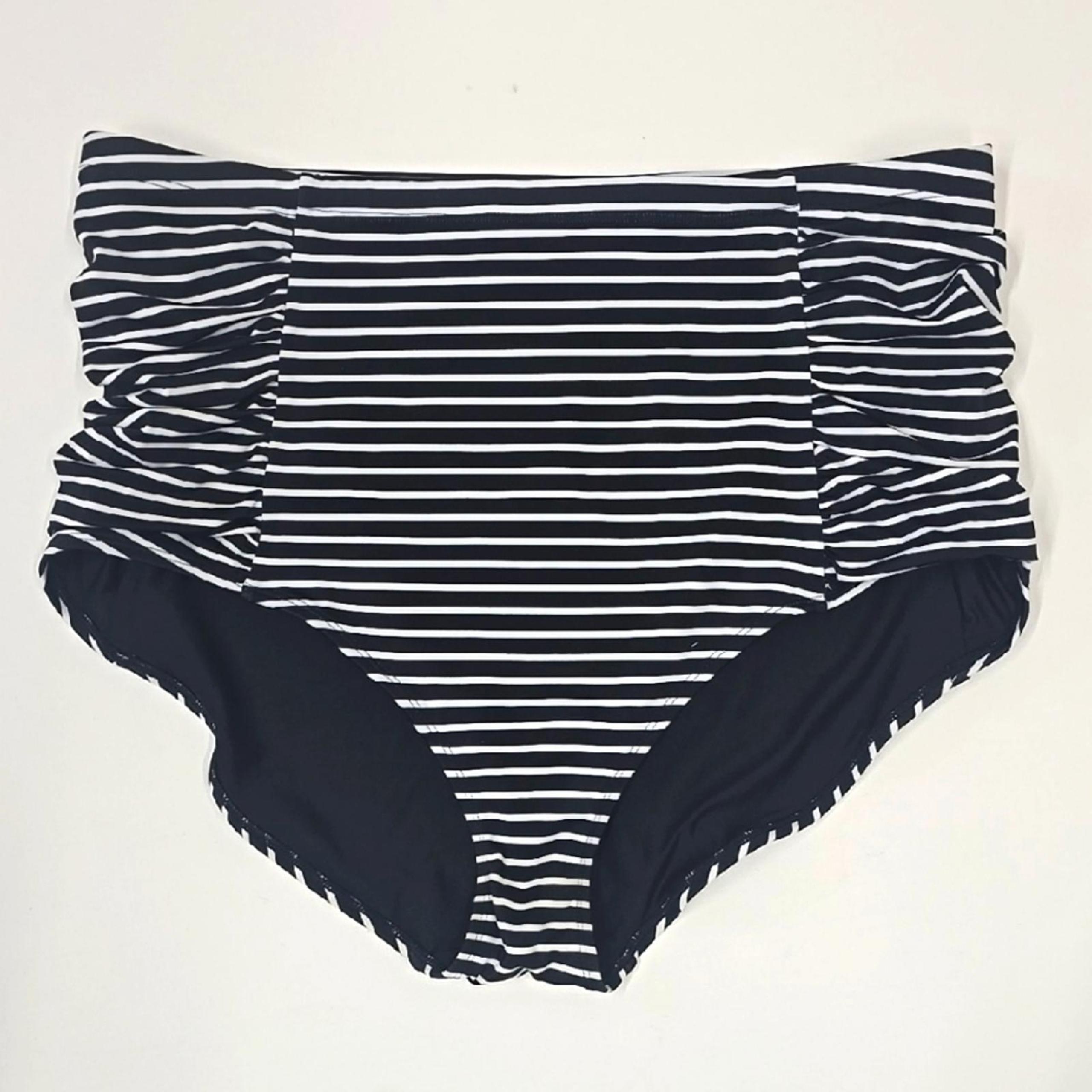 Joe Fresh Black and White Striped Swim Bottoms 1x
