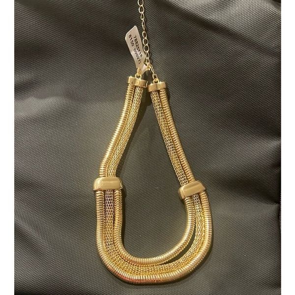 NWT Free People Three Raw Necklace in Gold Tone