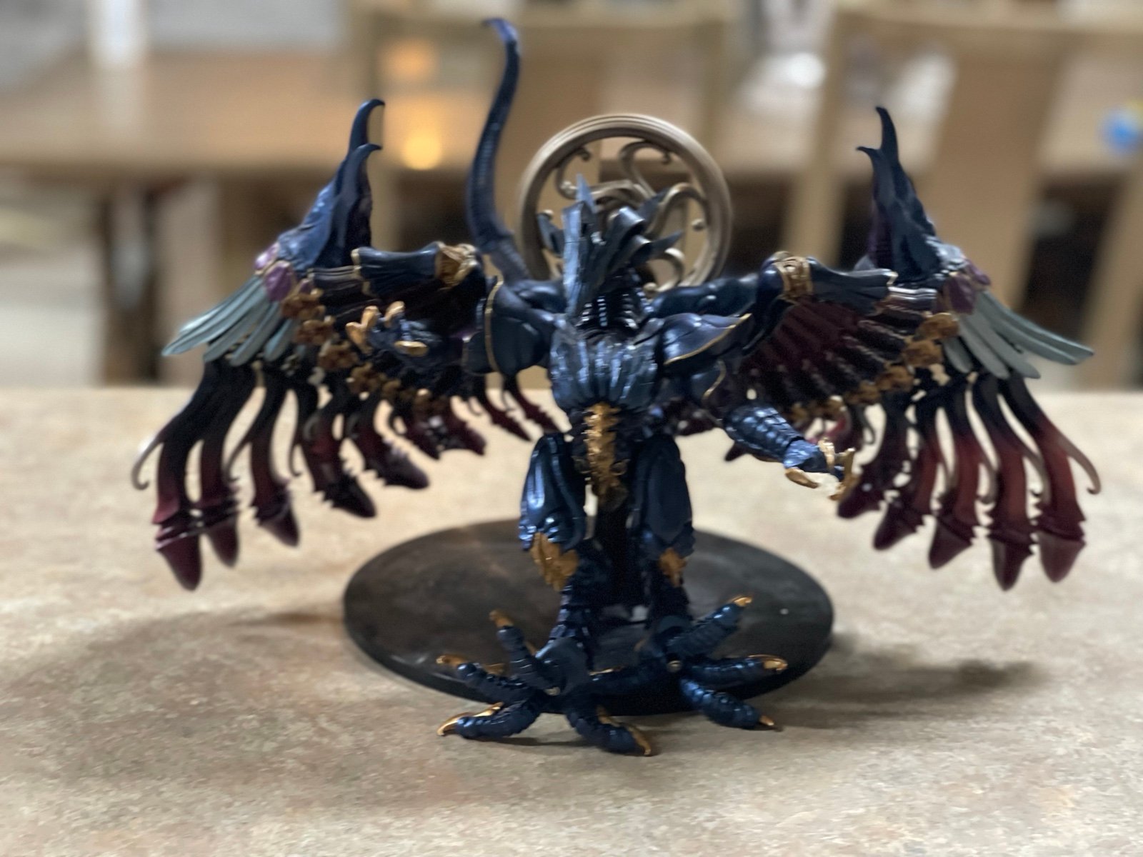 This is a figure of Bahamut from the Final Fantasy X video game.