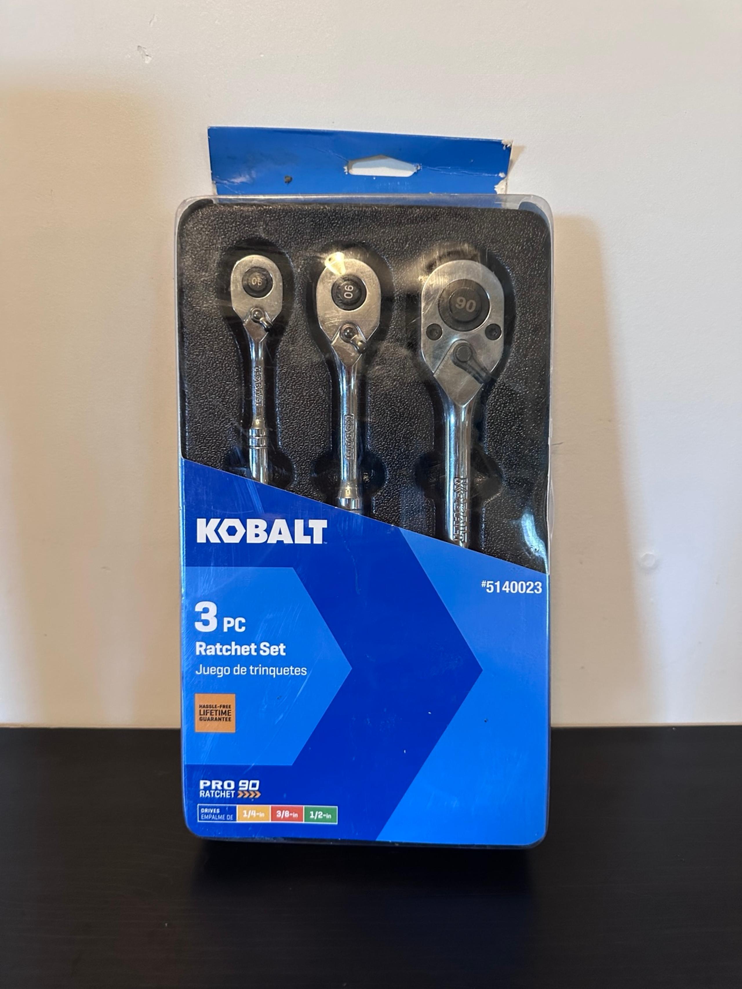 Pro90 3 PC Ratchet Set 1/4" Drive 3/8" Drive 1/2" Drive Quick Release - Kobalt