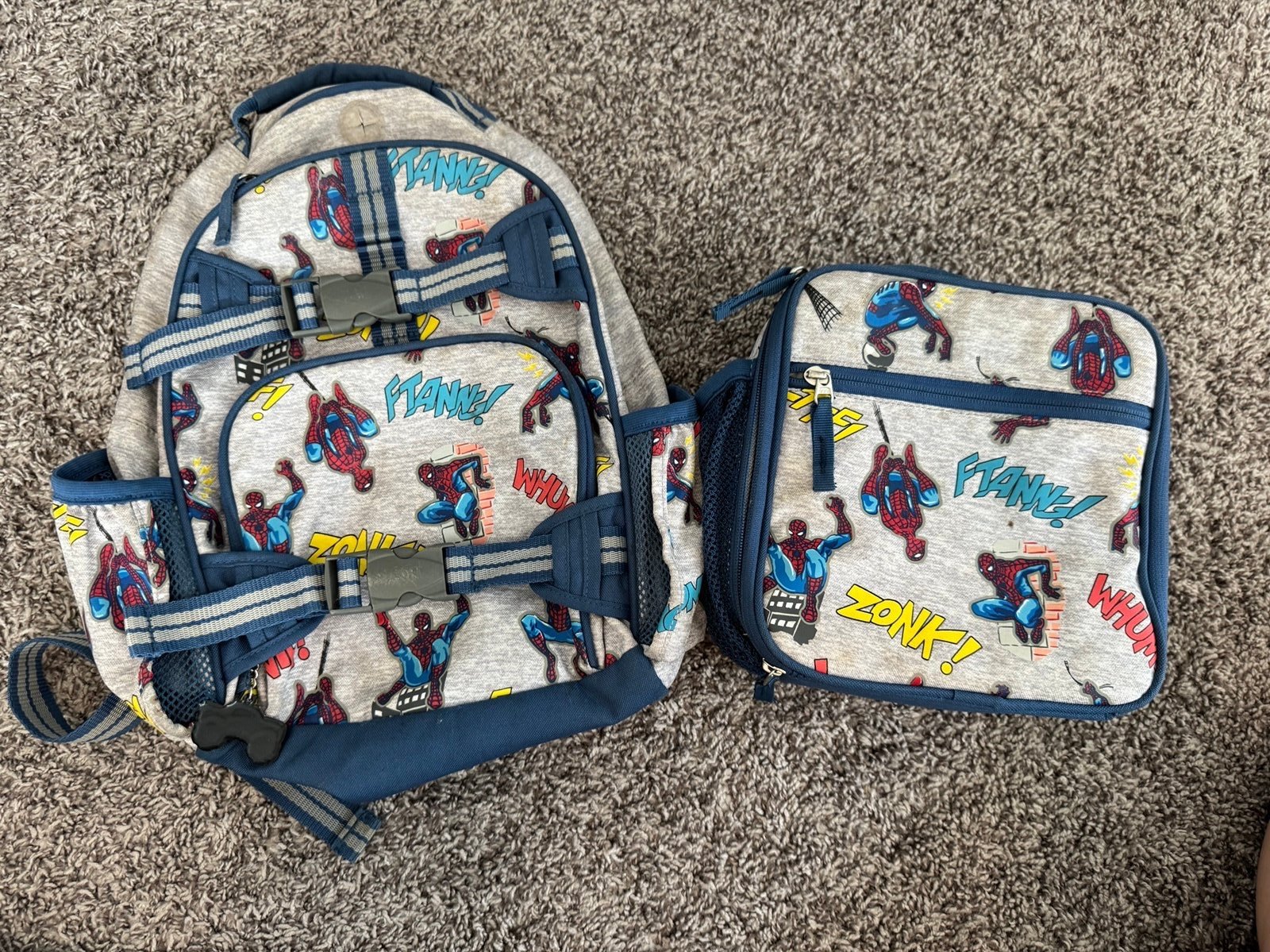 Pottery Barn spider man backpack and lunchbox set