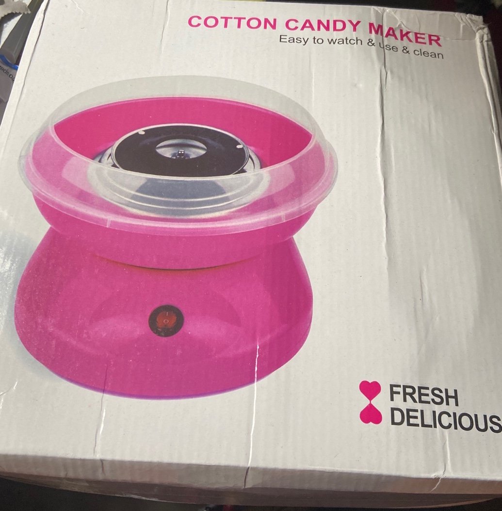 CR Party Pink Cotton Candy Machine, Homemade Portable Cotton Candy Maker for Kid