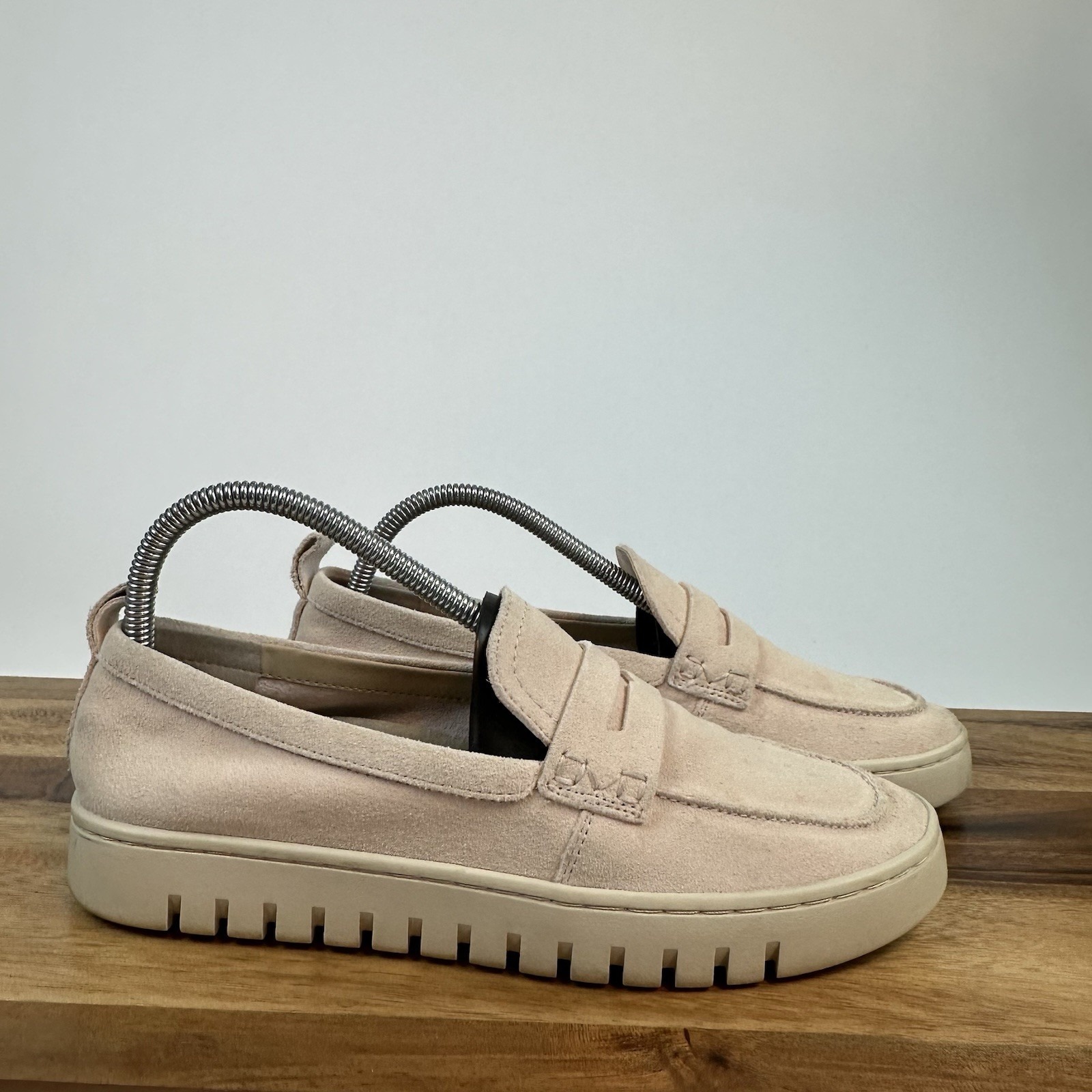 Womens Vionic Uptown Pink Suede Casual Comfort Platform Penny Loafers Size 9 M