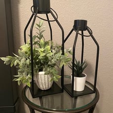Decor Modern Farmhouse Lantern Decor- Black Metal Candle Lanterns, 2Pack