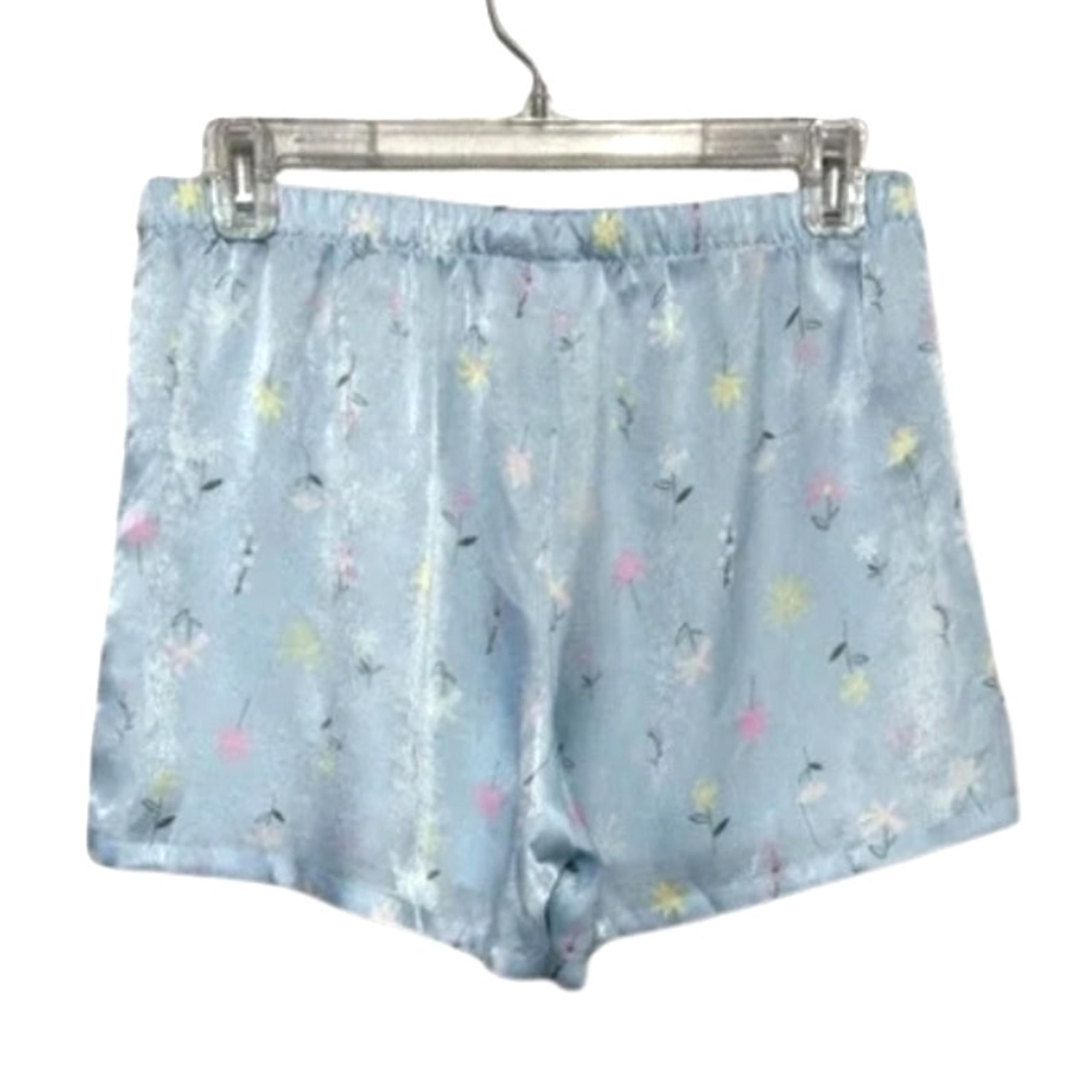 Abound Lounge Sleep Shorts Floral Print Elastic Waist Pull On Blue W Small NWOT