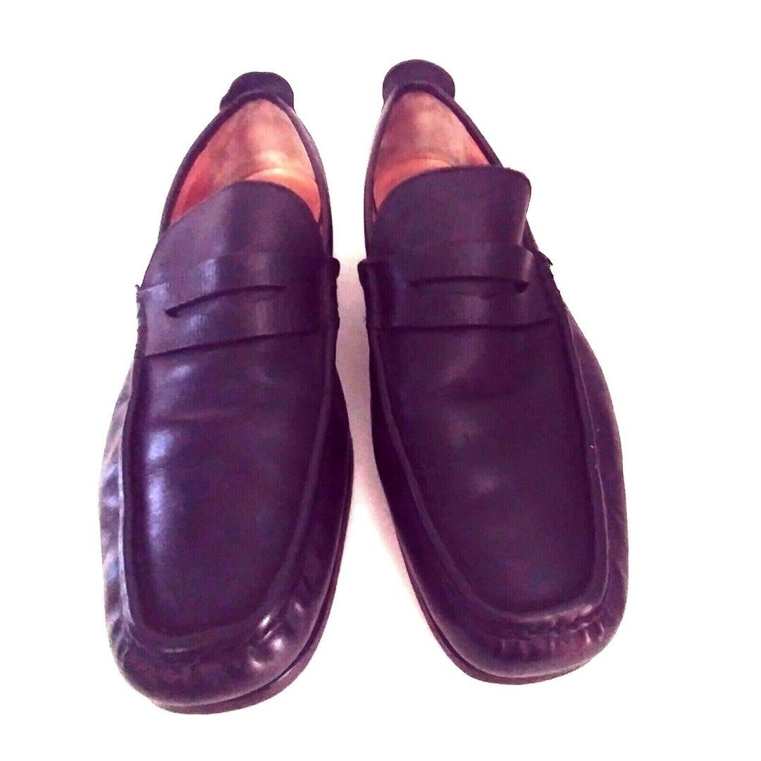 Grenson Mens Penny Loafers Shoes Black UK 9 US 9.5 Hand Made Hand Sewn England