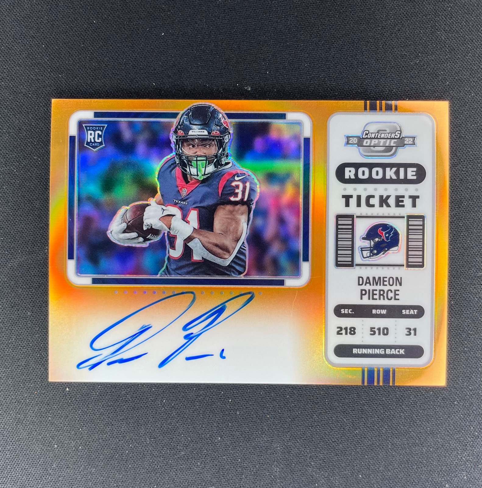 2022 optic Dameon Pierce rookie ticket auto /20