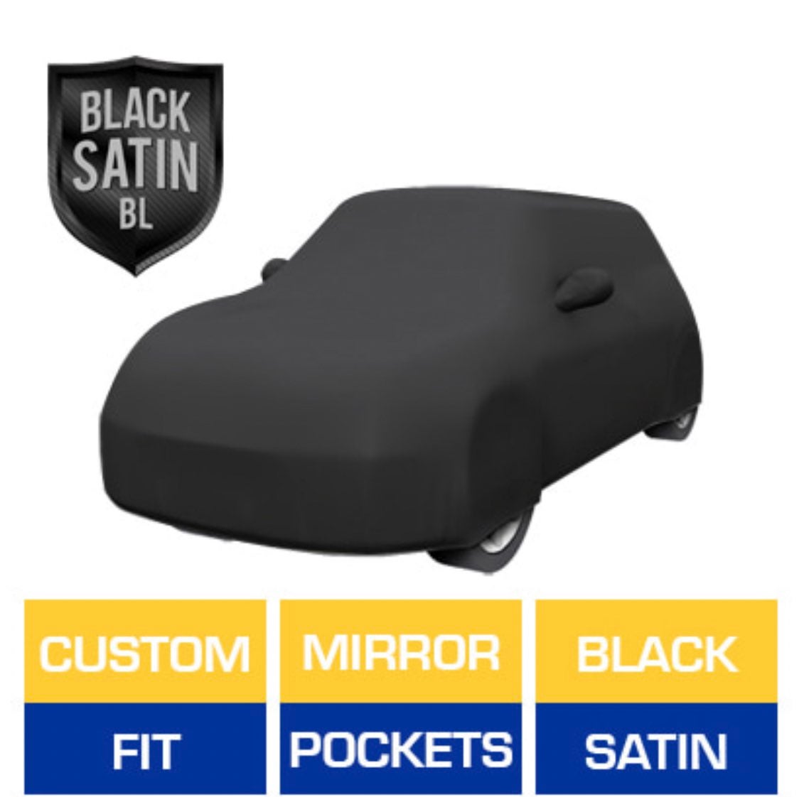 Black Satin BL -Black Car Cover for Mini Cooper S 2005 Convertible 2-Door Indoor