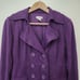 MONROE & MAIN Women's Purple 3 Button Pea Coat Padded Shoulder Jacket Size 8