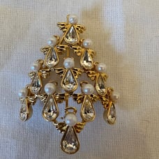 Signed Butler & Wilson angel Christmas tree pin