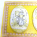 Vintage Betsey Clark Art Assemblage Cottagecore Oval Ceramic Yellow Wood Ribbon
