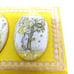 Vintage Betsey Clark Art Assemblage Cottagecore Oval Ceramic Yellow Wood Ribbon