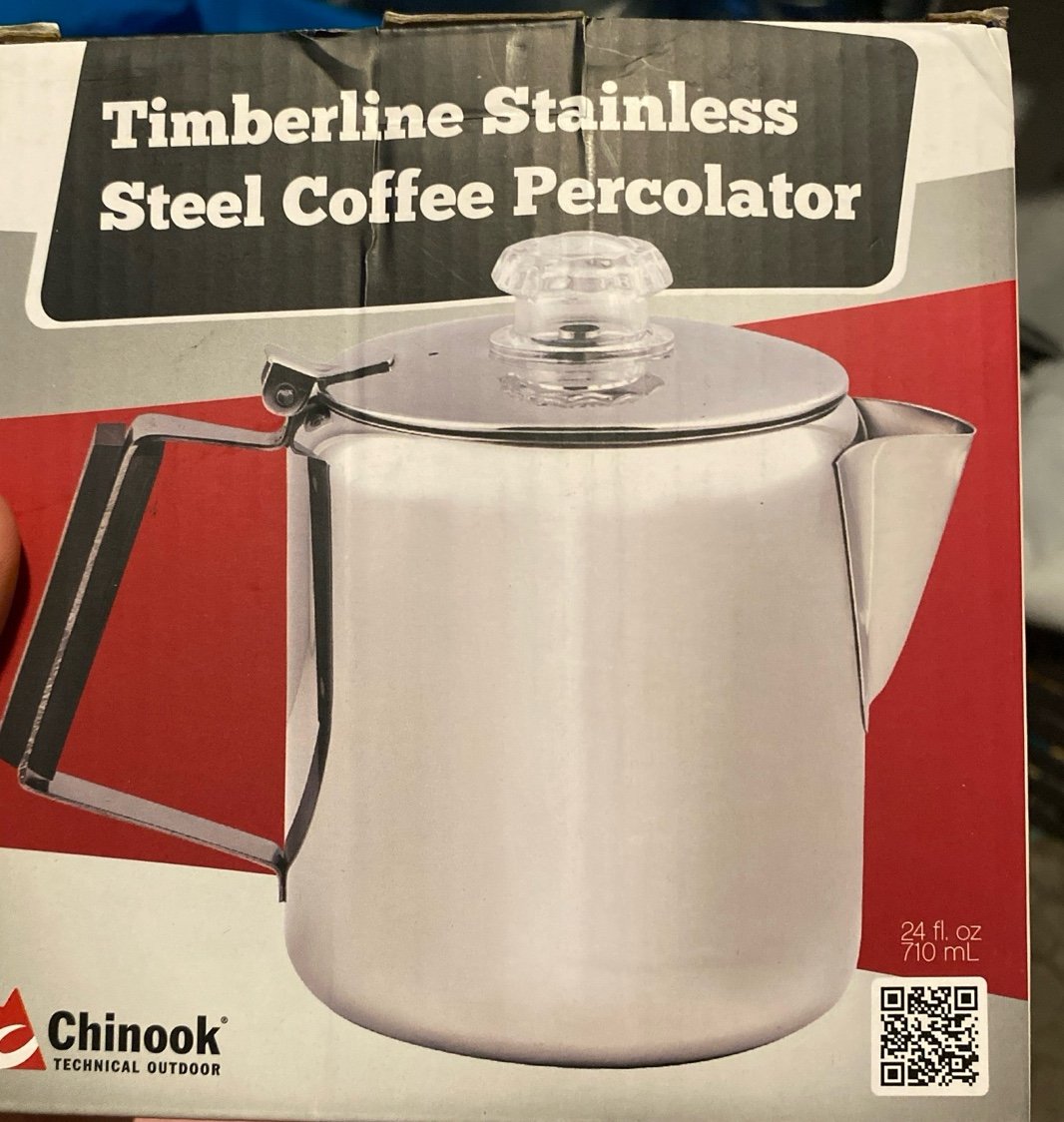 Brand new chinook timberline stainless steel coffee percolator