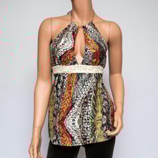 LaRok Multi-color Sexy Silk Halter XS