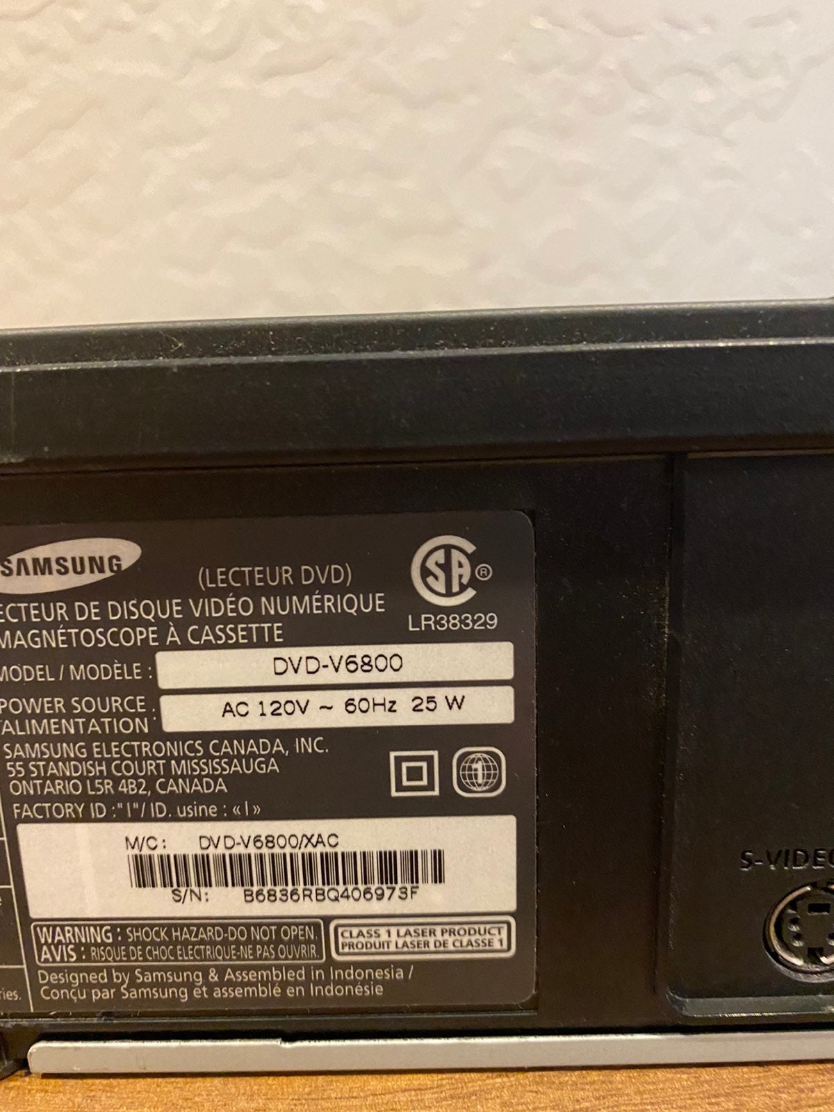 Samsung DVD-V6800 VHS DVD Combo on sale Recorder Black Tested No Remote