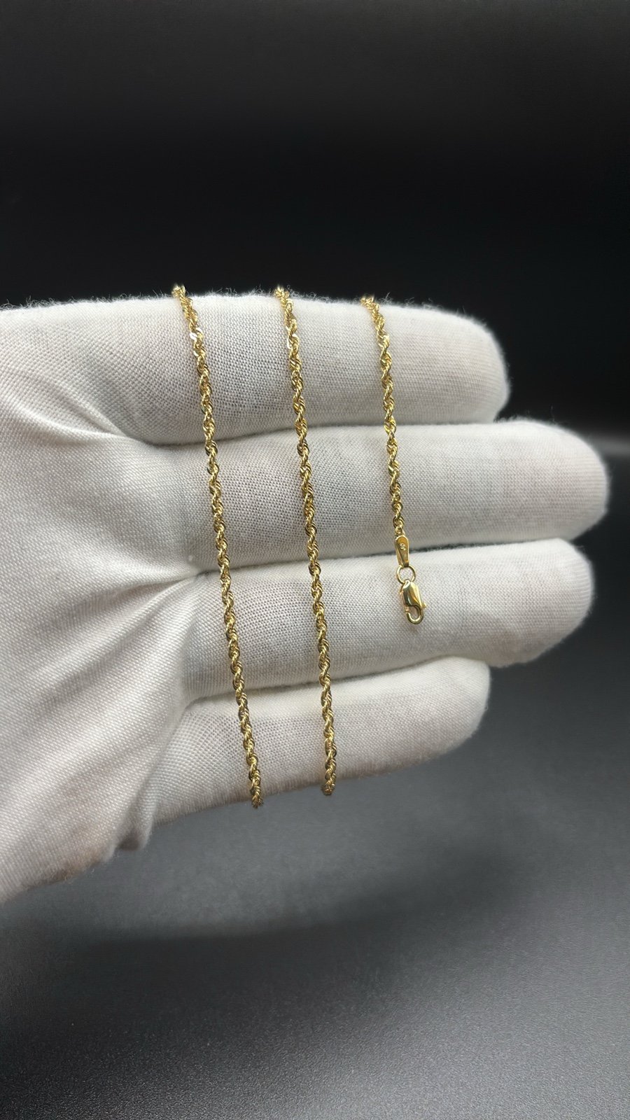 10k Real Gold 2mm Rope Chain 18in