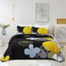 3 Pieces Yellow Floral Pattern Quilts Queen Size Coverlet Set - Lightweight