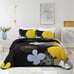 3 Pieces Yellow Floral Pattern Quilts Queen Size Coverlet Set - Lightweight
