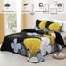 3 Pieces Yellow Floral Pattern Quilts Queen Size Coverlet Set - Lightweight