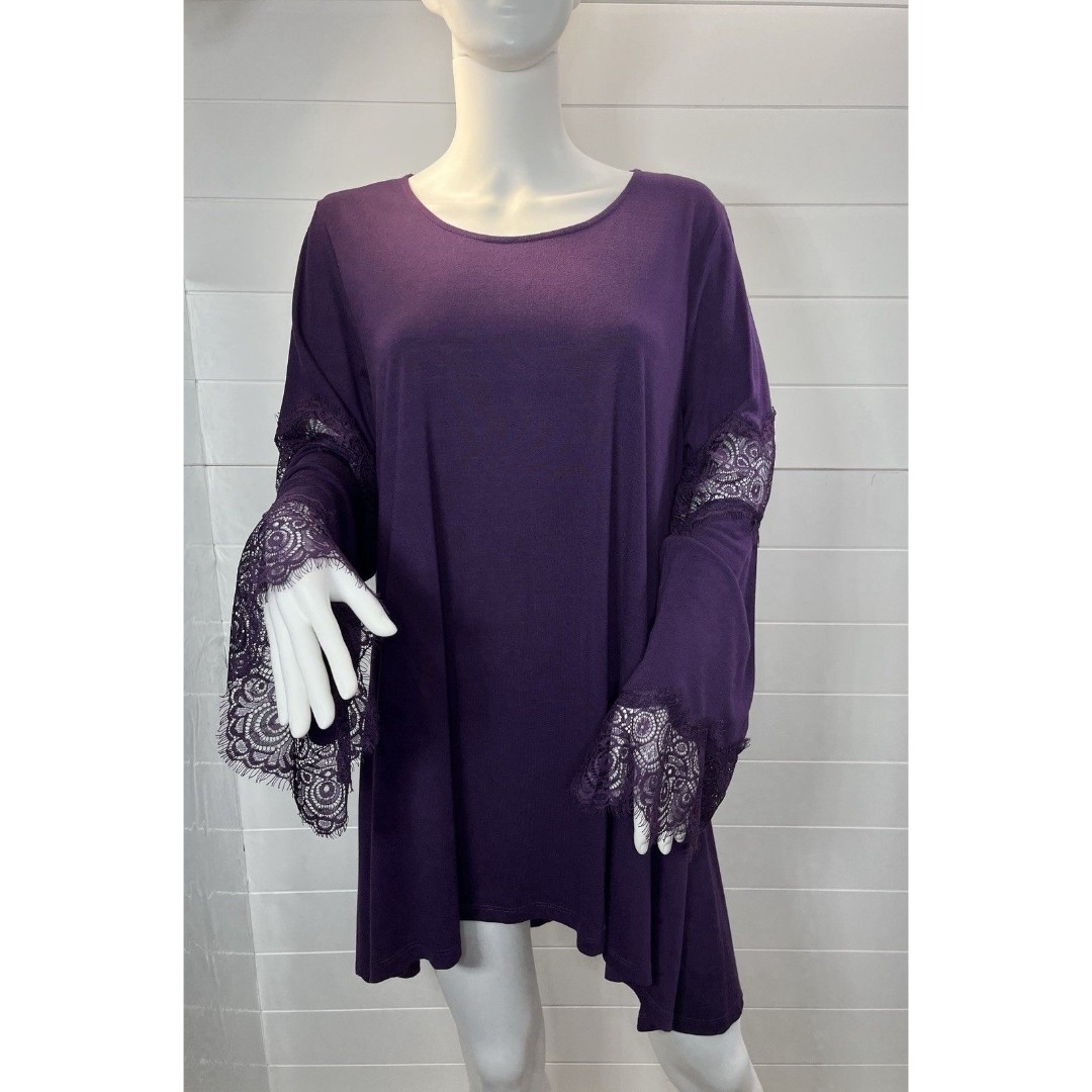 VTG Anne French Dress Womens Long Sleeve Lace Eyelash Trim XL Whimsygoth Fairy