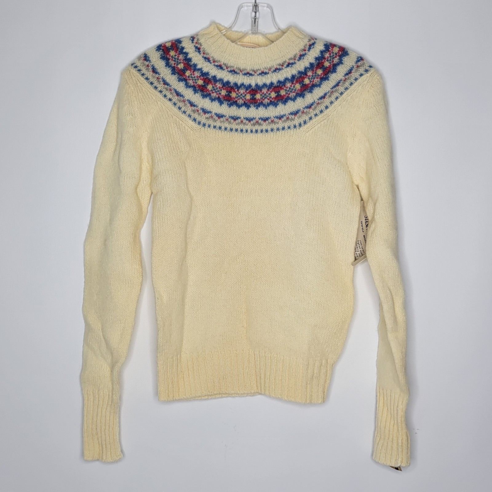 Vintage Susan Bristol Women's Size 36 Shetland Wool White Pullover Sweater