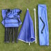 Double Folding Chair with Umbrella Picnic Cooler Camping Beach Table