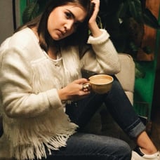 Tennis ivory fringe cardigan