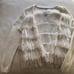 Tennis ivory fringe cardigan