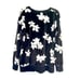 DONNA KARAN SLEEPWEAR Lux Dream Velvet Lounge Black and White Long Sleeve Top M