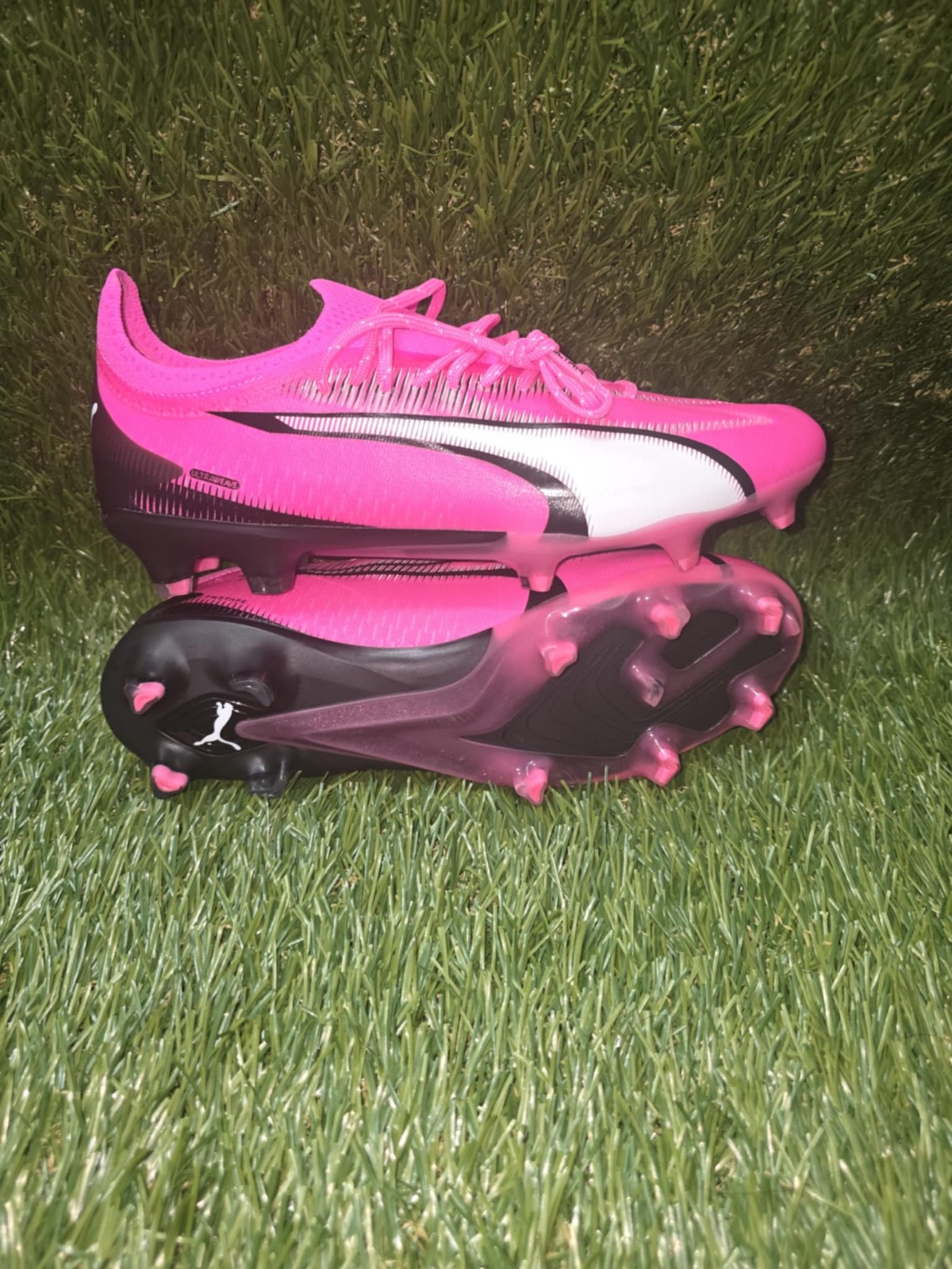 PUMA Ultra Ultimate FG/AG Adult Soccer Cleats 107744 01 PINK/BLACK Size 11