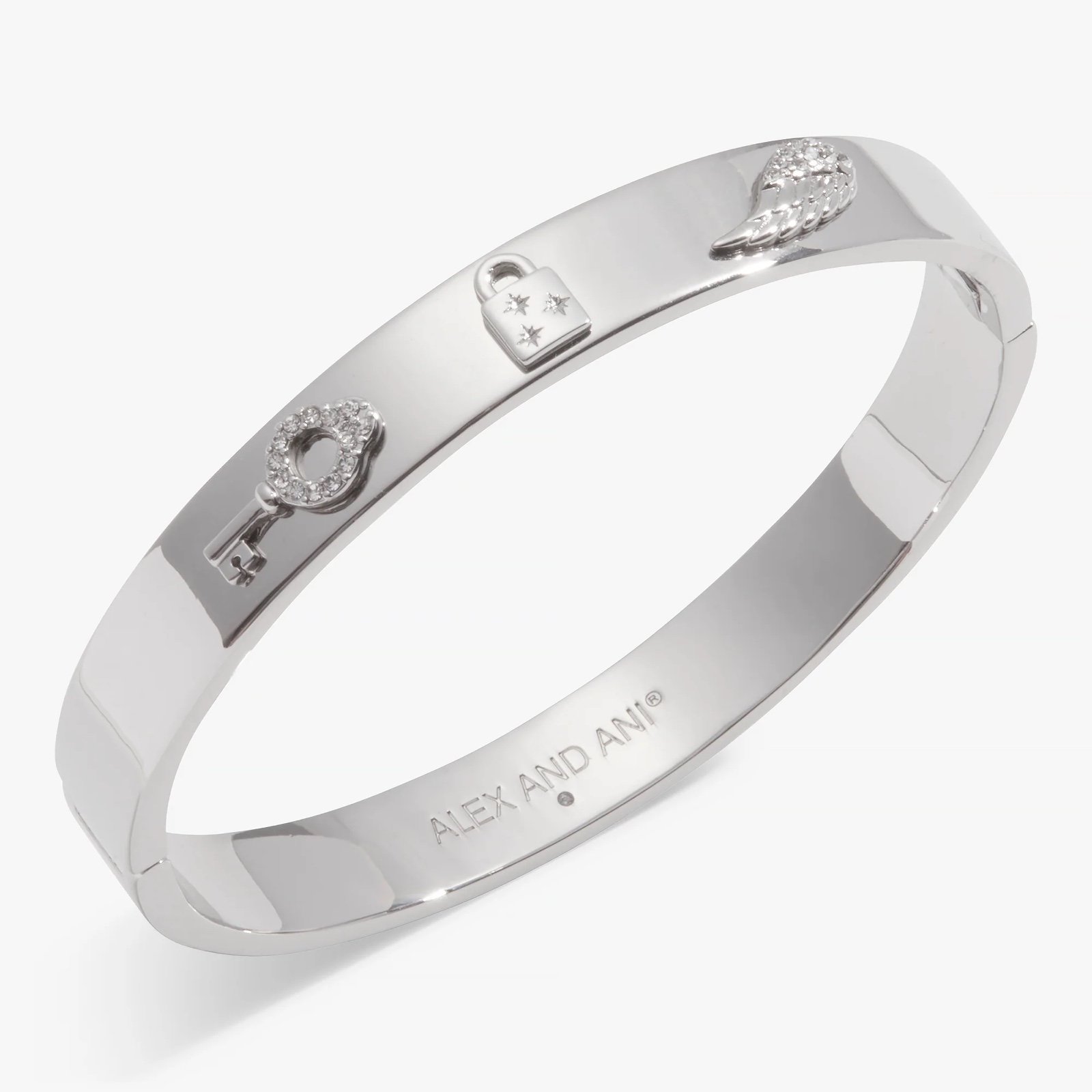 ALEX AND ANI Pavé Lock + Key Hinge Bracelet