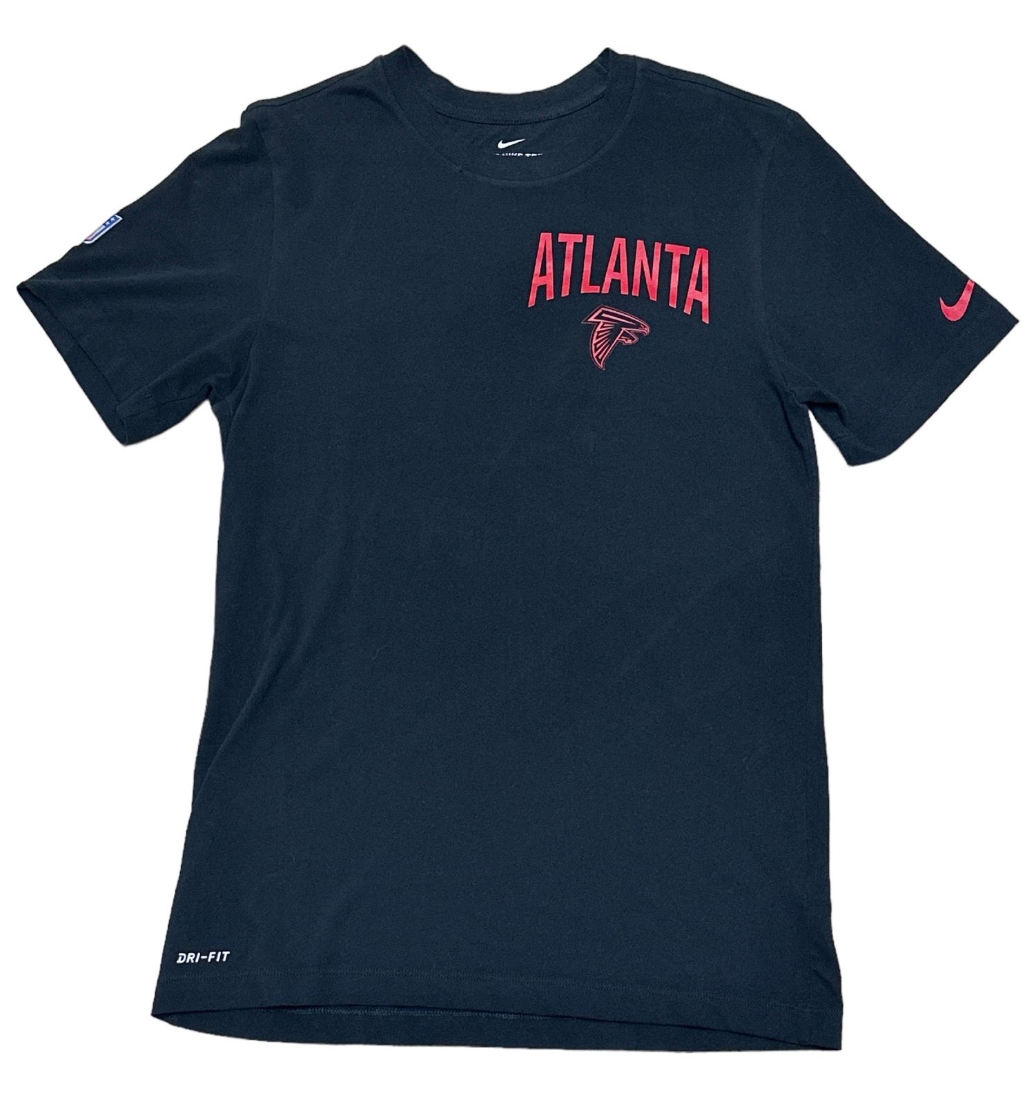 The Nike Tee Dri-Fit Men’s Atlanta Falcons NFL Black Red Tee T-Shirt Size S