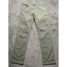 Faherty Comfort Twill 5-Pocket Pants Mens Green Organic Cotton Size 33x33