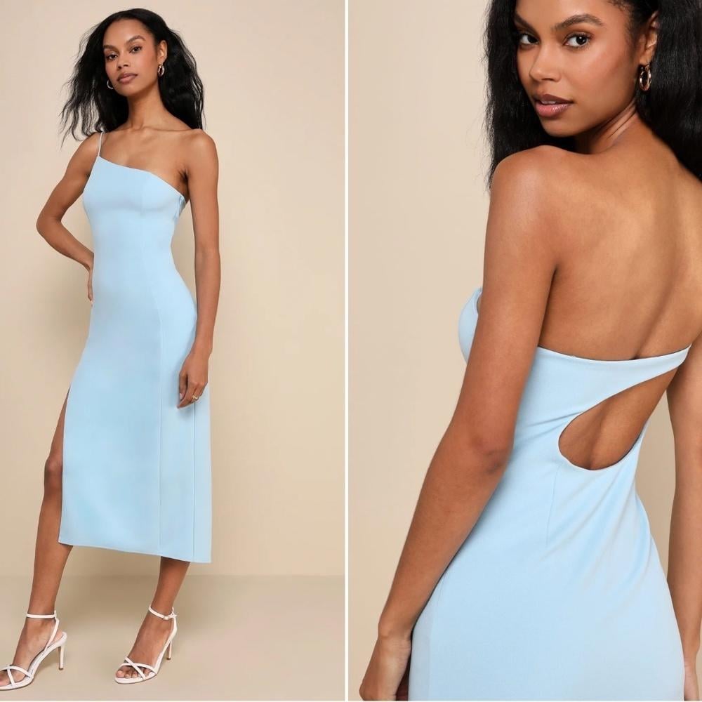 LULU's Wedding Sexy Classy Bodycon Chic Minimalist Midi Dress NWOT