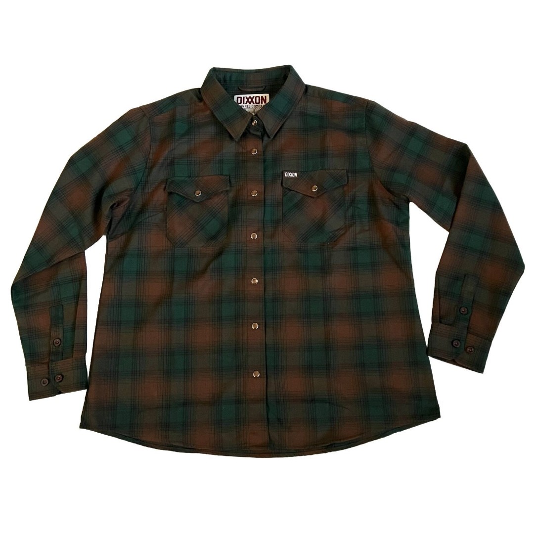Dixxon Women’s Widowmaker Snap Flannel Size 2X Green Brown