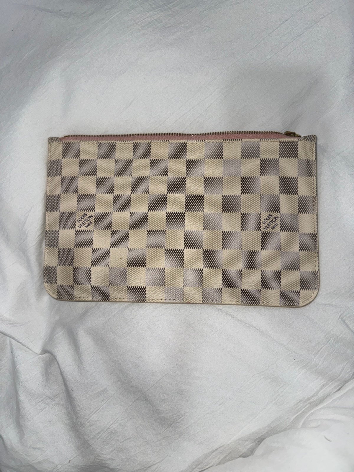 Authentic Louis vuitton damier azur neverfull pouch