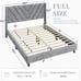Full Upholstered Bed Frame with Wooden Slat Support and Wing Side