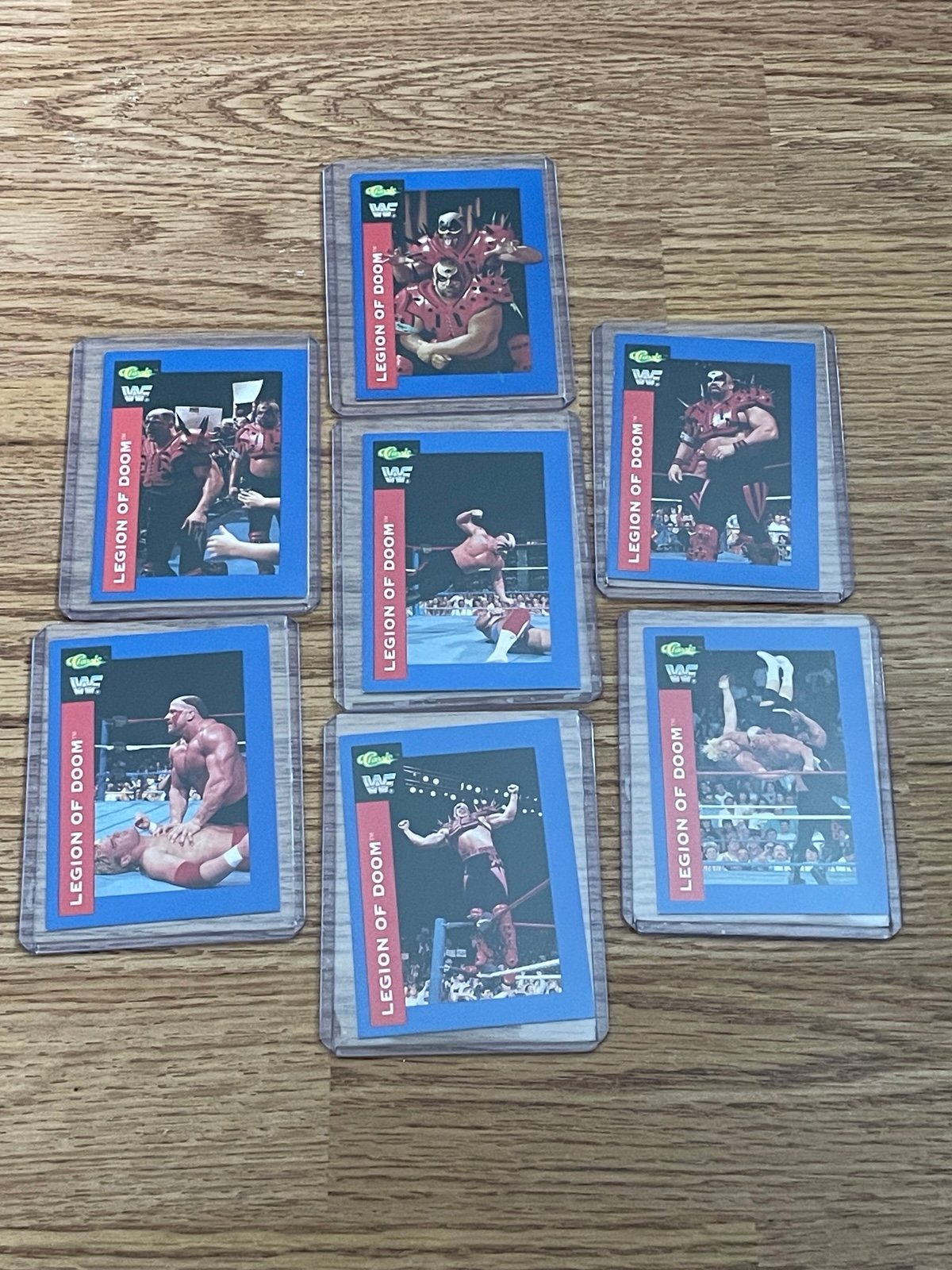 Seven 1991 WWF collectors card set