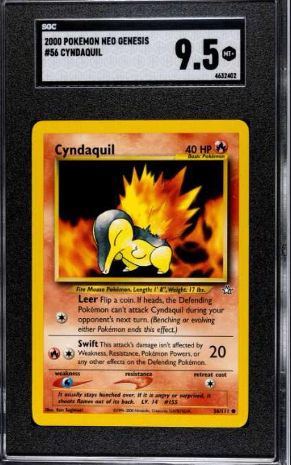 Cyndaquil SGC Graded 9.5 Pokemon Card