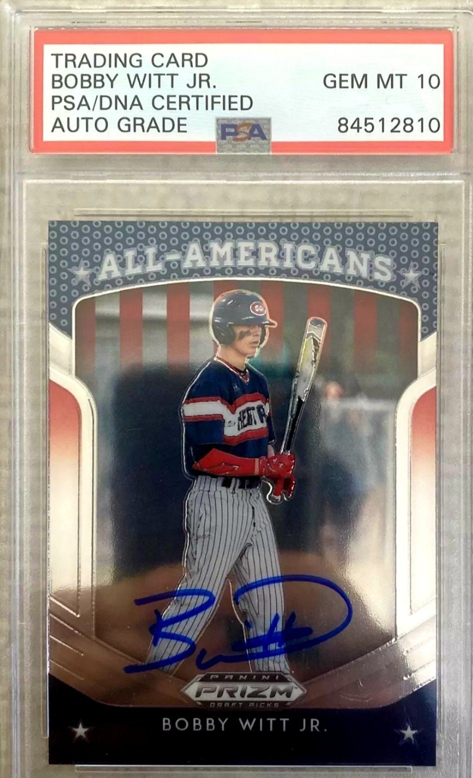 Bobby Witt Jr. 2019 Panini PRIZM autographed Rookie Card #37