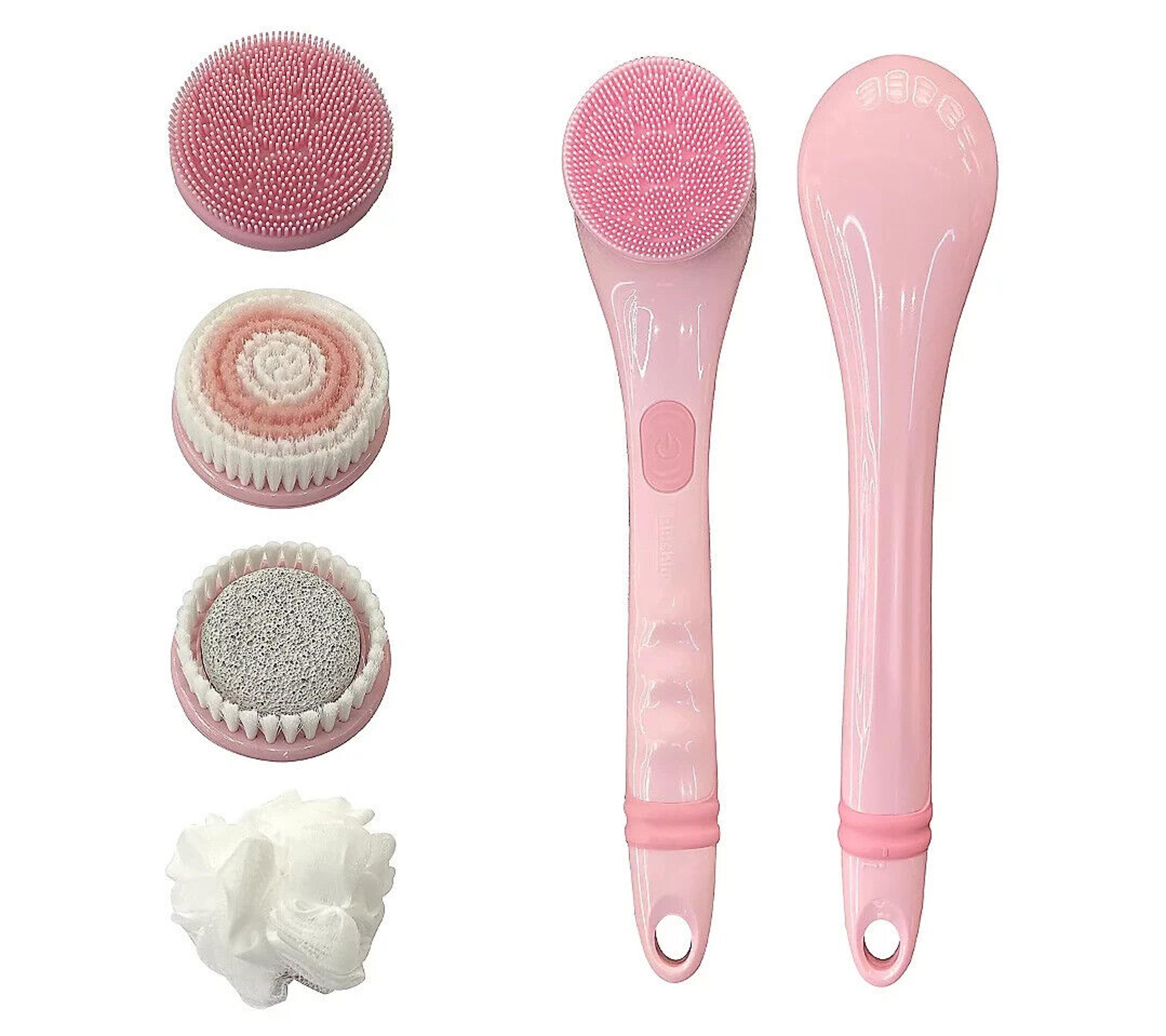 Blushly Cleansing & Exfoliating Solid Body Brush w/4 Heads - Pink a637024