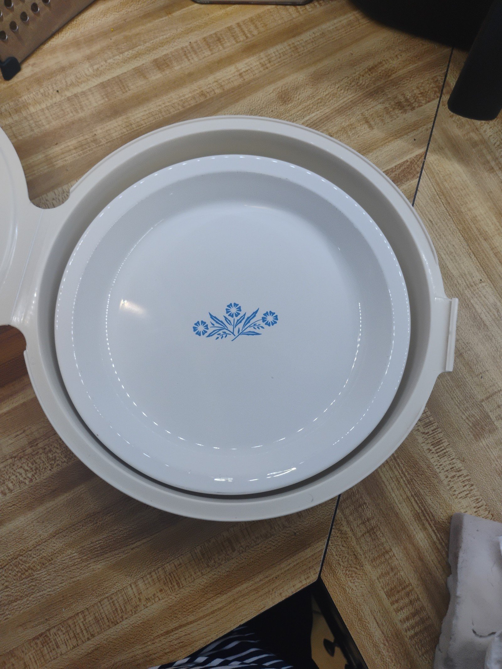 Blue flower corning ware plate