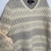 Grayers Clothiers Men’s XL Cream & Gray 80% Lambs Wool Blend V-Neck Sweater